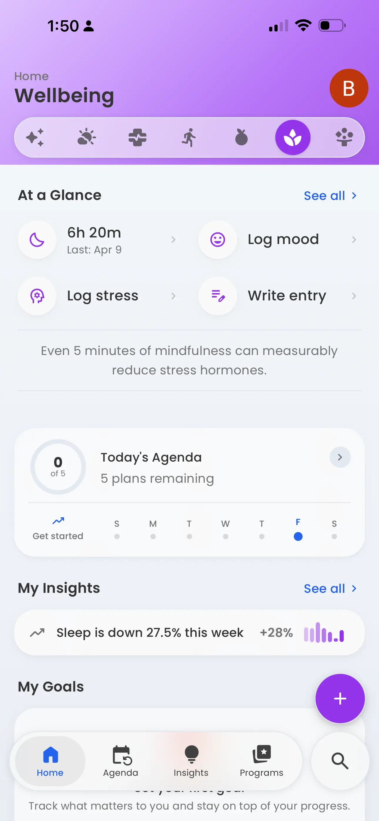 Best Life Wellbeing tab
